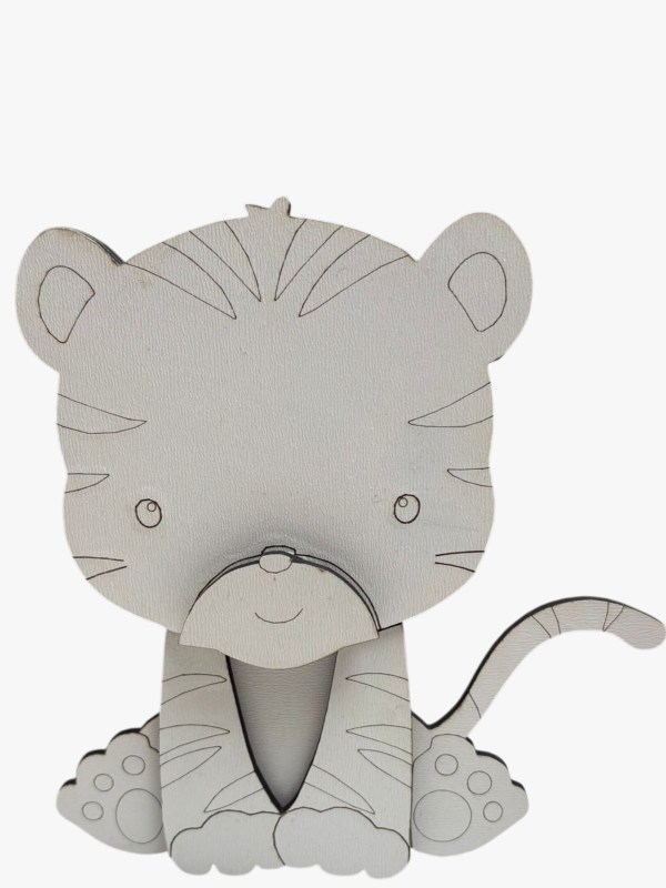 Portagafas infantil personalizado en madera – diseño tigre