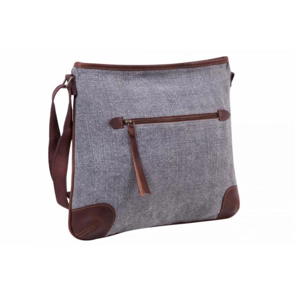 Bolso de yute y piel de gran capacidad para uso diario con un estilo casua