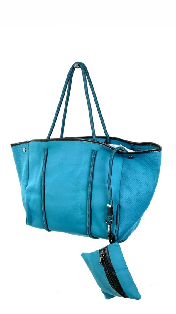 Bolso shopper (grande) de neopreno con asas de cordón