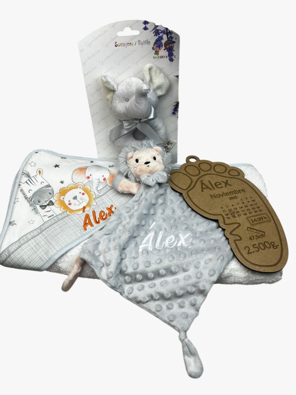 Pack cesta personalizada 0-12 meses.